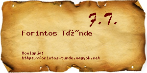Forintos Tünde névjegykártya