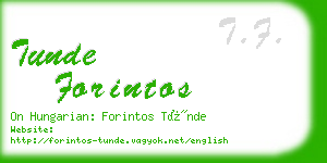 tunde forintos business card